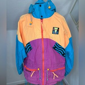 O'Brien Vintage 80's Color Block Snow Ski Jacket